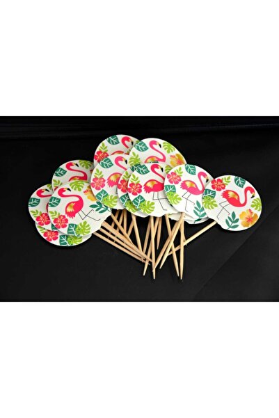parti sürprizi Pink Flamingo Toothpicks 20pcs