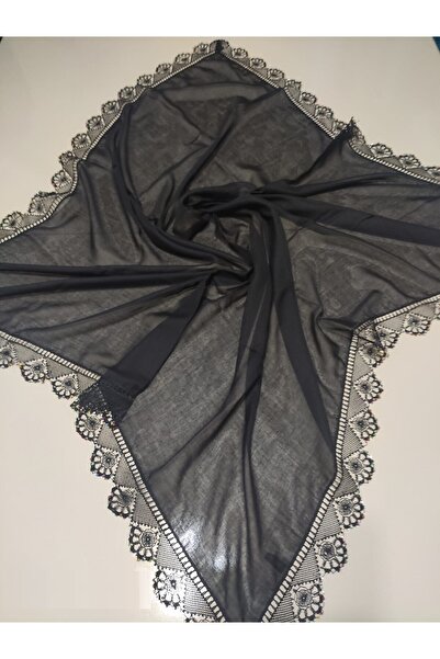 ALLURİNG THE BETTER ONE Siyah Dört Kenarı Taşlı Iğne Oyalı Yazmalar