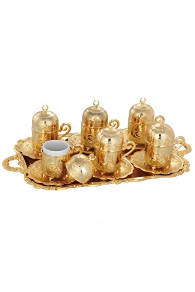 ARSAL Set de cafea cu tavă pătrată Tughra pentru șase persoane