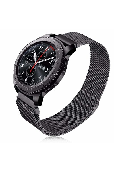 Genel Markalar Samsung Gear S3 (22mm) Uyumlu Krd-12 Metal Kordon (siyah)