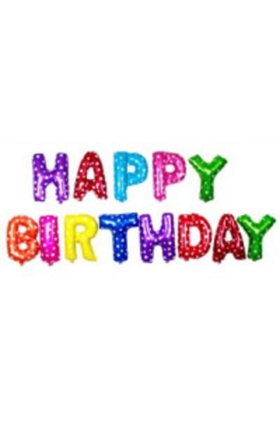 Deniz Party Store Happy Birthday Foil Balloon Set Colorful