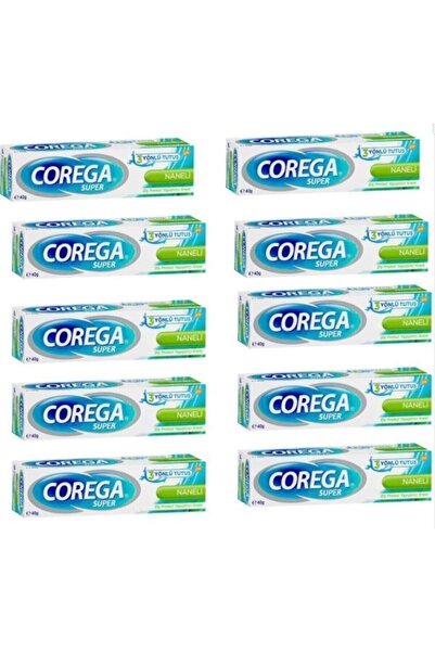 Corega Süper Diş Protezi Yapıştırıcı Naneli Krem 40 gr 12 Adet