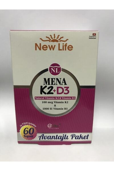 New Life Mena K2+d3 (100 Mcg K2 1000 Iu D3) 60 Kapsül