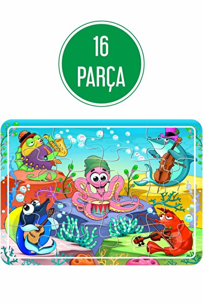 Baskı Atölyesi Araba Yarışı, Sevimli Hayvanlar, Deniz Canlıları, Evde Oyun Ahşap Puzzle Seti