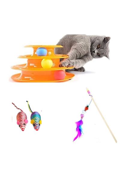 ASATEKNOLOJİ مجموعة لعب القطط مكونة من 4 قطع