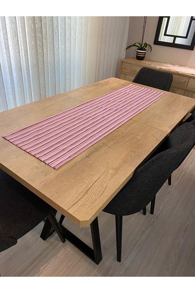 Çeyiz Bahçesi Duck Powder Striped Runner
