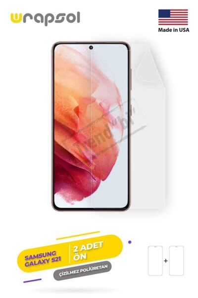Wrapsol Galaxy S21 Ekran Koruyucu Kaplama Darbe Emici Poliüretan Film Amerika...