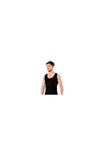 Tutku Tricou negru cu nervuri pentru bărbați, pachet de 6
