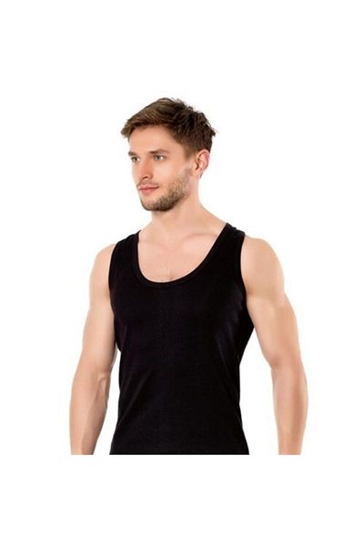 Tutku 3 Pack Men's Ribbed Tank Top Black