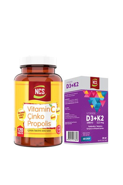 NCS 120 Tablets + 20MlZincPropolisforVitaminC and D3 K2
