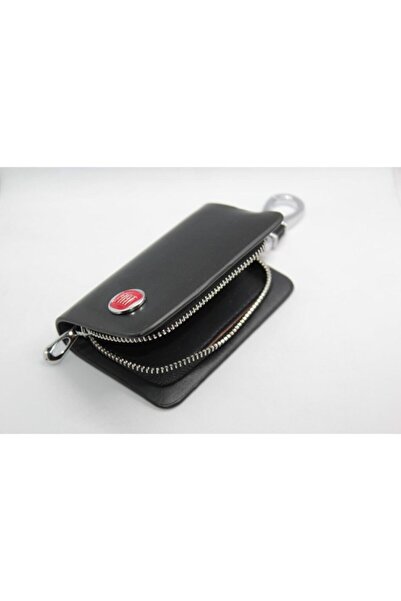 idealaksesuar سلسلة مفاتيح فيات جلدية بسحاب