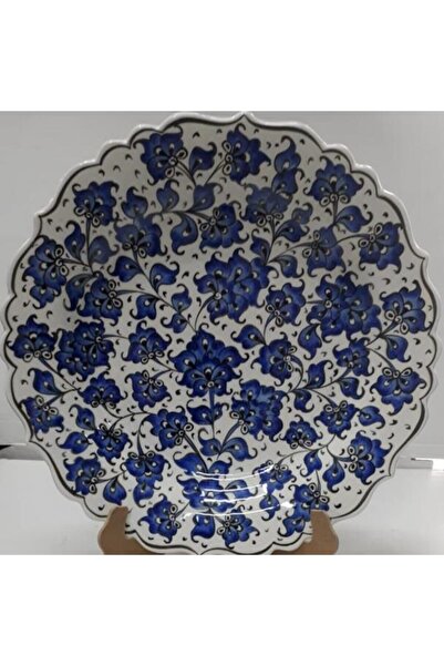 Sultan Çini El Emeği Teşhip Sanatı Özel Tasarım Kabartma Desenli Çini 30 cm