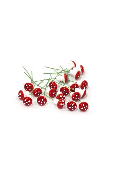 Çiçek Antalya Red Mushroom Foam Stick 20 Pieces 10 mm