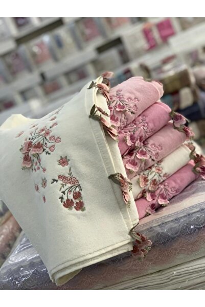 Durul Menekşe 50x90 3d Nakışlı 6'lı Paket Elyüz Havlusu