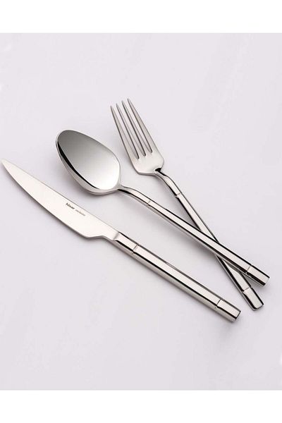 Hisar Verona 24 Piece Steel Dinnerware Fork Spoon Knife Set