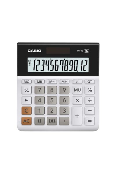 Casio 12 Hane Masa Üstü Hesap Makinesi Beyaz Dh-12we