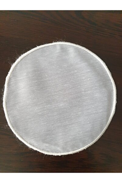 Kenarı Beyaz Nakışlı Kokteyl Peçetesi Ipek Kumaş - 13cm - 2 Adet