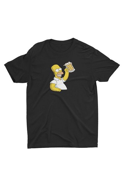 Bubus Unisex The Simpson Beer Black T-Shirt