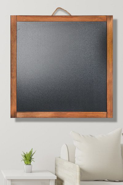 Robin Wood Decorative Home Decoration Wooden Blackboard Chalkboard Wall Decoration Wall Decor 60x60 Cm Brown