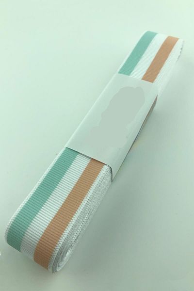 Hobigram Yavruağzı Water Green Line Printed Grosgrain Ribbon – Κορδέλα, Κομψό Σχέδιο, Γυναικείο Αξεσουάρ – Κορδέλα