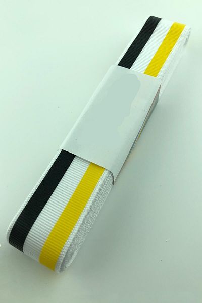 Hobigram Κίτρινη μαύρη γραμμή τυπωμένη κορδέλα Grosgrain – Προσαρμοσμένο σχέδιο, αξεσουάρ, ποιοτική παραγωγή, εντυπωσιακό στυλ