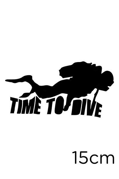 MIGNATIS Time To Dive And Dive Etichetă Autocolant Lipire 15cm - Negru