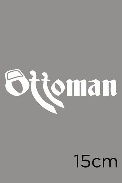 MIGNATIS Autocolant de scriere otomană scris în formă de sabie și Fes 15cm - alb