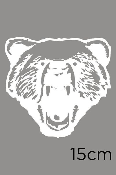 MIGNATIS Autocolant pentru piață de valori Angry Wild Bear Bear 15cm - Alb
