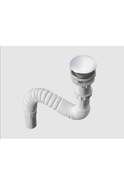 ÖZBEST Körüklü Lavabo Sifonu Üstten Krom Basmalı