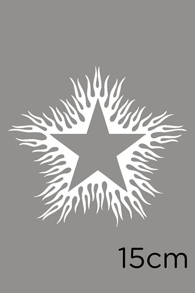 MIGNATIS Autocolant Army Star - Cu efect de ardere, alb de 15 cm