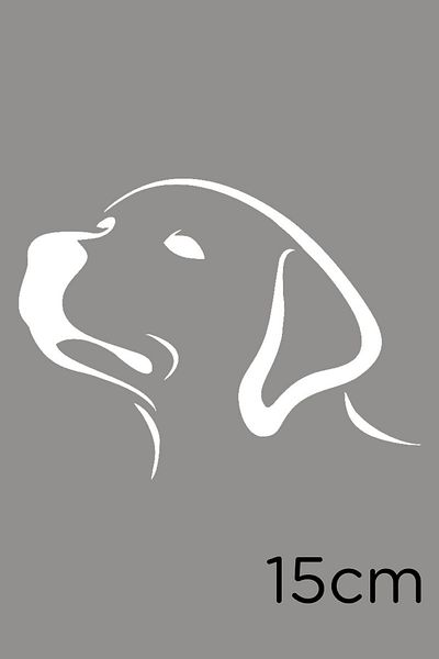 MIGNATIS Autocolant Dog Golden Breed pentru Vehicul și Perete 15cm - Alb