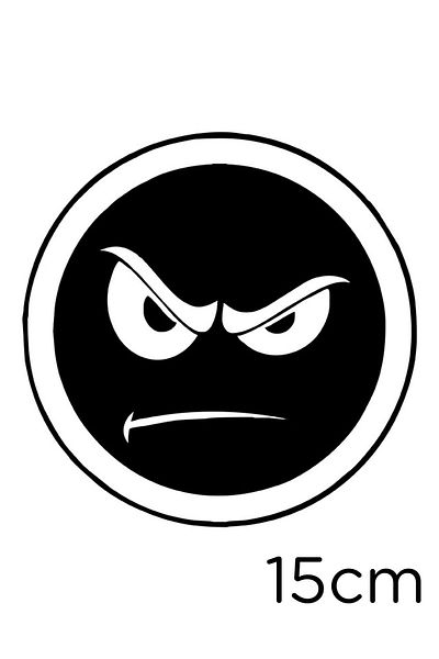 MIGNATIS Autocolant Emoji într-un cilindru cu aspect dur și tensiune 15 cm - negru