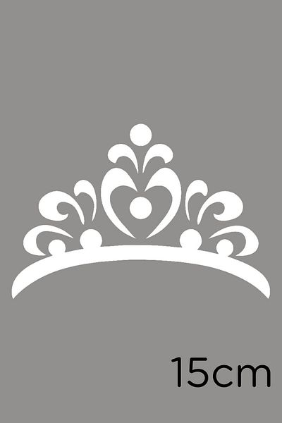 MIGNATIS Autocolant Coroana Printesa In Forma De Floare Lipire 15cm - Alb
