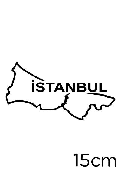 MIGNATIS Harta Istanbul Lipire autocolant pentru vehicul și perete 15cm - negru