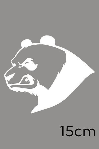 MIGNATIS Autocolant Panda supărat care arată dinții 15cm - alb