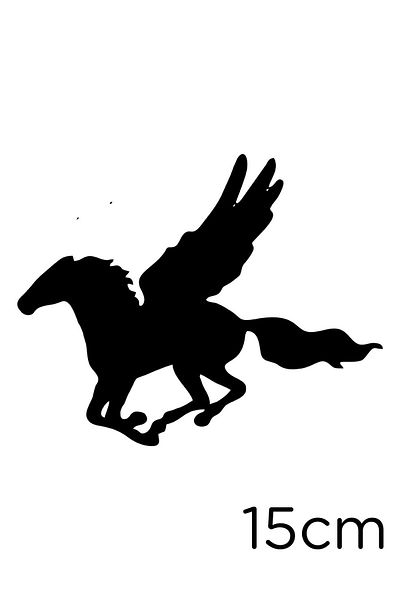 MIGNATIS Aripi Deschise Cal Zburător Pegasus Autocolant Lipire 15cm - Negru