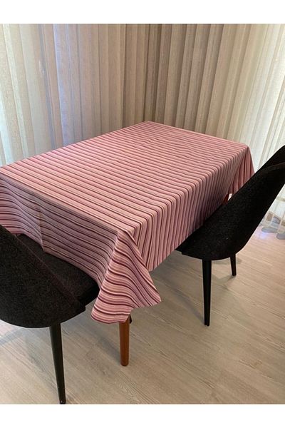 Çeyiz Bahçesi Duck Powder Striped Kitchen Table Cloth