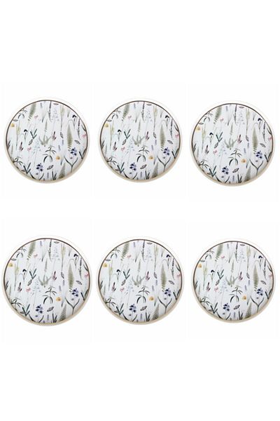 Porland 27 cm Botanical Flat Plate - 6 Pieces