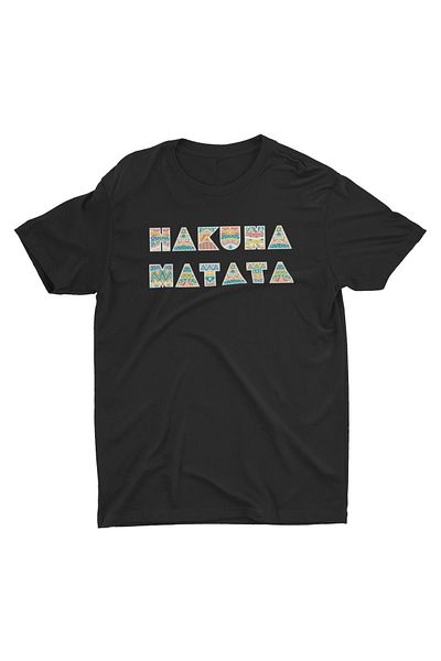 Bubus Tricou negru unisex Hakuna Matata