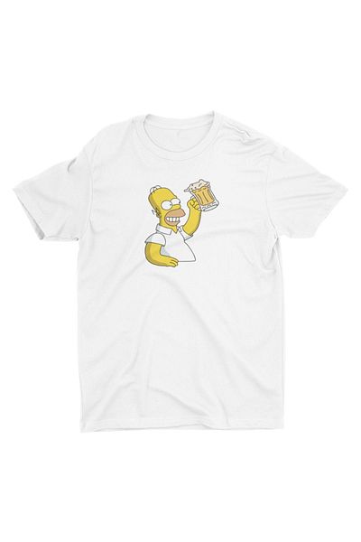 Bubus Unisex The Simpson Beer White T-Shirt