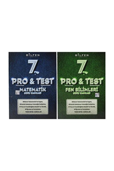 Bilfen Yayıncılık 7. Sınıf Pro & Test Matematik Fen Soru Bankası Seti 2 Kitap