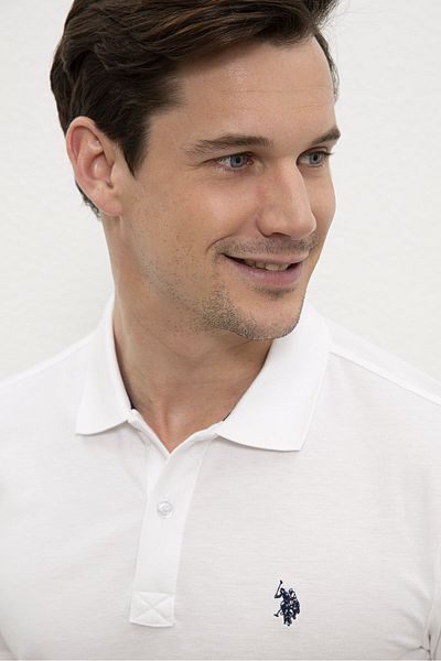 U.S. Polo Assn. Ανδρικό λευκό μπλουζάκι