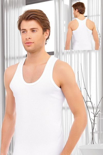 İlke Ανδρικό λευκό λουράκι 6 πακέτο Lycra Sports Singlet