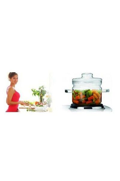 Termisil Glass Pot 1.5 Lt Heat Resistant Glass Pot Borosilicate on the Stove