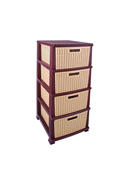 SARAL Kahverengi Rattan Plastik Sebzelik