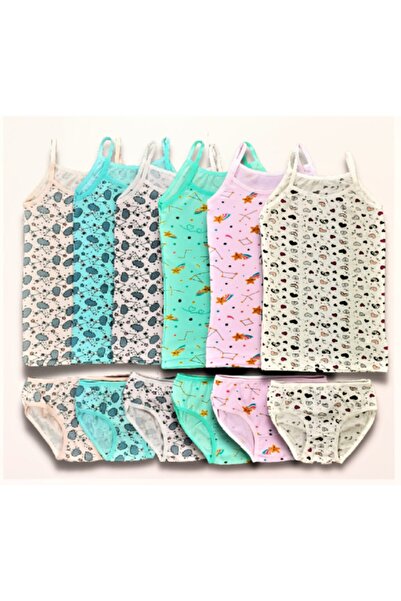 ADN Underwear Set de 6 chiloți pentru fete, cu model, din bumbac, culori mixte