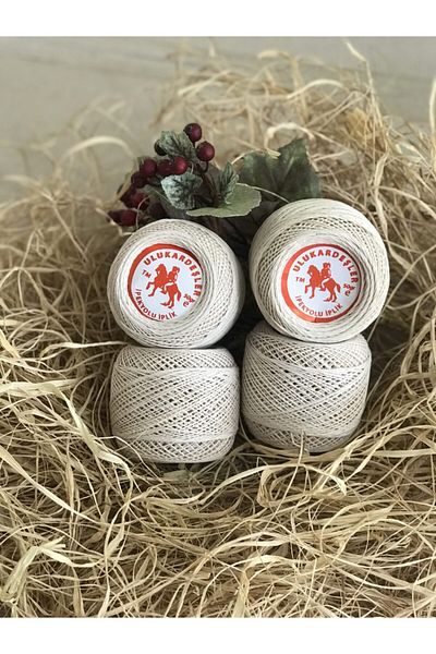 ULU KARDEŞLER İPLİK 50 Gr 4 Pack Total 200 Gr Cotton Cream Colored Hand Knitting Thread