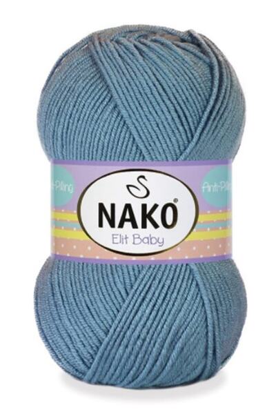 NAKO Elit Baby 1986 Denim Mavi | Tüylenmeyen Ip | Bebek Ipi