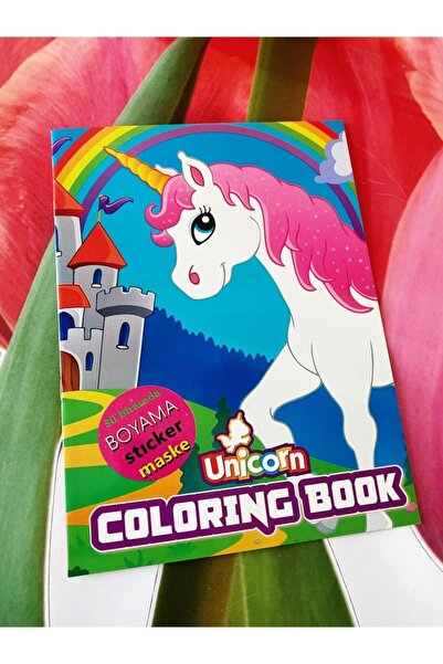 Panda Unicorn Boyama Defteri Sticker Ve Maskeli