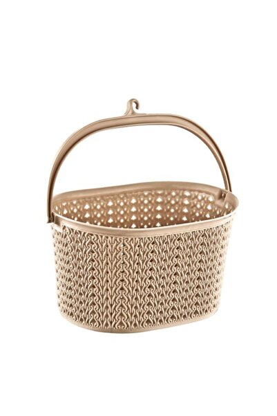 BlackBird Home Cream Knitted Pattern Latch Basket